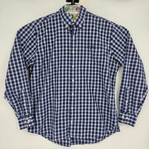 Peter Millar Shirt Mens Extra Large Button Down Long Sleeve Preppy Blue Plaid